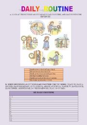 English Worksheet: Daily Routine