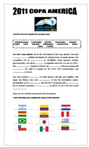 English Worksheet: 2011 COPA AMERICA