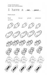 English Worksheet: I have a 