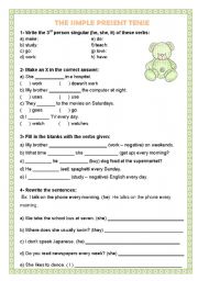 English Worksheet: SIMPLE PRESENT