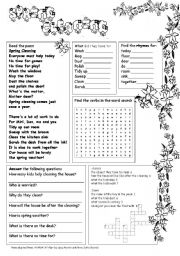 English Worksheet: Spring Cleaning