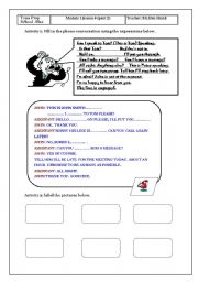 English Worksheet: phone conversation 