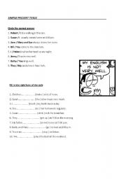 English Worksheet: Present simple tense
