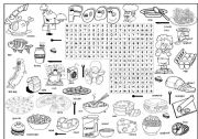 English Worksheet: food wordsearch