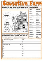 English Worksheet: Causative Form(Have something done)