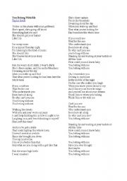 English worksheet: You belong with me