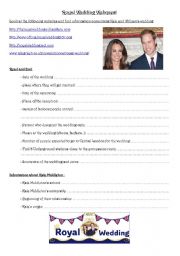 English Worksheet: Royal Wedding Webquest