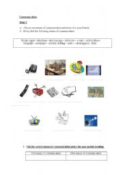 English Worksheet: Means of communication