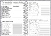English Worksheet: to be present simple