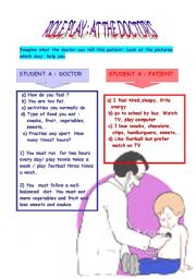English Worksheet: ROLE PLAY AT THE DOCTORS
