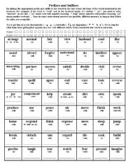 English Worksheet: Prefixes and Suffixes (boardgame)