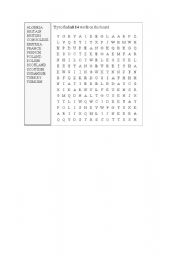 English worksheet: crossword