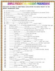 English Worksheet: SIMPLE PRESENT Vs. PRESENT PROGRESSIVE