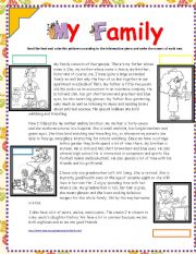 English Worksheet: My family