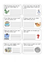 English Worksheet: second conditional cards