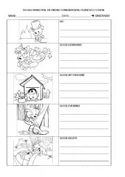 English Worksheet: Greetings