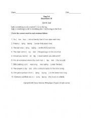 English Worksheet: Lie vs Lay