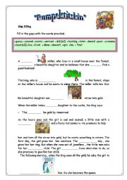 English Worksheet: RUMPELSTITSKIN-SUMMARY