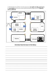 English Worksheet: Giving directions
