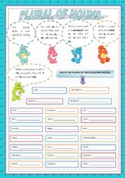 English Worksheet: Plural of nouns