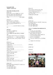 English Worksheet: When Grow Up - Pussycat Dolls Listening Exercise