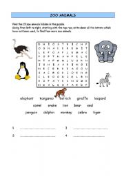 English Worksheet: zoo animals 