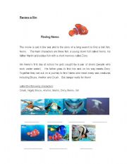 English Worksheet: Finding Nemo