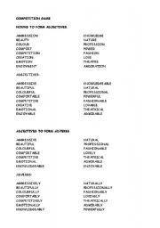 English Worksheet: changing adjectives