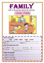 English Worksheet: Family