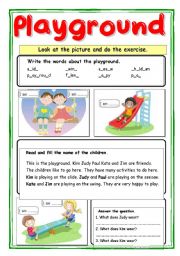 English Worksheet: Playground