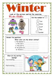 English Worksheet: Winter