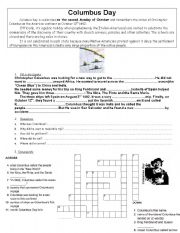 English Worksheet: columbus day