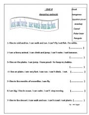 English worksheet: Amazing animals                       