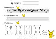 English worksheet: Pikachu Alphabet