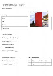 English Worksheet: Wonderwall - Oasis