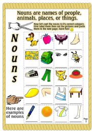 Sort the Nouns: Cut and Paste