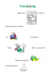 English worksheet: Travelling (1/2)