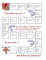 English Worksheet: How often do you... Board Game