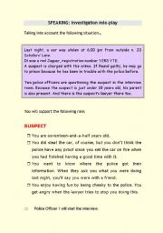 English Worksheet: SPEAKING - Investigation role-play