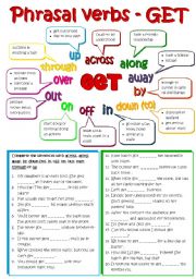 Phrasal verbs - GET (B&W + KEY included)