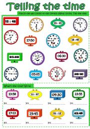 English Worksheet: Telling the time