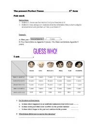 English Worksheet: the present perfect tense