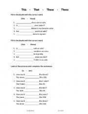 English Worksheet: Demonstrative Pronouns - Present Simple