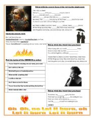 English Worksheet: Set Fire to the Rain by ADELE