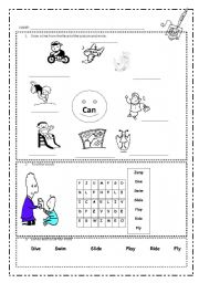 English worksheet: Can for ability