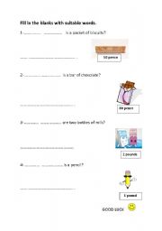 English worksheet: how much