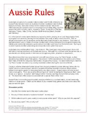 English Worksheet: Australian Football