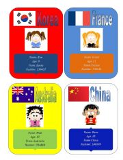 English Worksheet: about me conversation cards