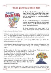 English Worksheet: Take part in a book fair! 