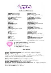 English worksheet: yoguland conversation day